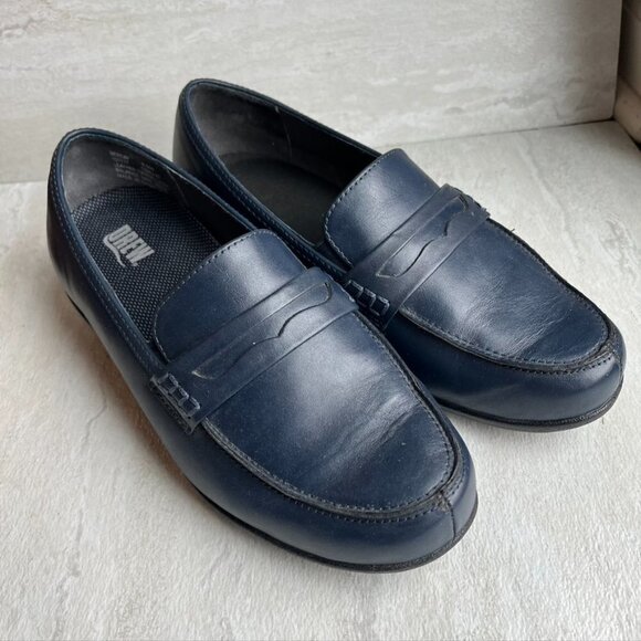 Drew Berlin Navy Blue Loafers Size 8WW Clean - Picture 1 of 10